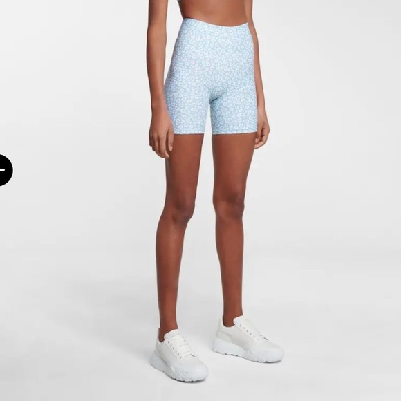 Adam Selman Sport Blue Leopard Print Shorts French cut high rise size medium - Picture 5 of 14